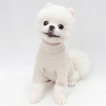 올패션샵 강아지 기모 목폴라티 (포메라니안 옷 가을 겨울 소형견 중형견 S-XL), 겨자