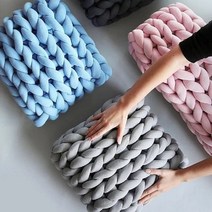 뿌쑤쑥 자이언트얀 뜨개질실 벨벳 뜨개질공방 굵은실 500g, 피치색500g (일반)