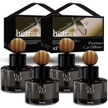 헤트라스 차량용 디퓨저 방향제 60ml + 리본끈선물세트, 4개입, 플라워샵향