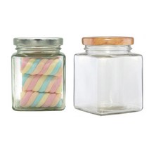 [유리병] 사각꽃차310 1개 310ml, 은색마개