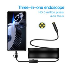 내시경 카메라 AN100 14mm 11mm 차량용 렌즈 마이크로 USB c타입 검사 안드로이드 스마트폰 PC IP67 용, [02] 5 메터, [02] 14mm Hard cord