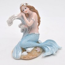 씽로드 고급 인어 공주 모형 세라믹 장식 실내 인테리어 수족관 장식, 2101