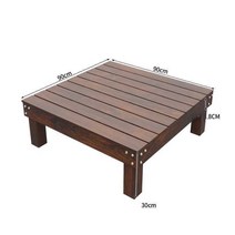 야외 테이블 조립식 평상 데크 원목 농막꾸미기 90x90, 가드레일 90x45cm 브라운