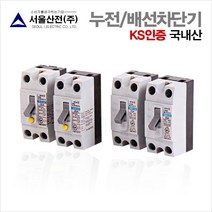 국내산 누전.배선차단기 20A.30A 2.5KA 산업용 KS인증 서울산전, 누전차단기20A