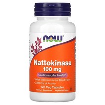 나우 푸드 낫토키나제 스테아르산 100 mg 120 베지캡, 60 개 NOW Foods