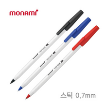 모나미 스틱볼펜 0.7mm 12개 그립감 좋은 막대형 비품, 검정