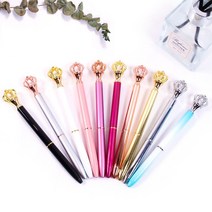 0.5mm 크라운 왕관 쥬얼리 보석 볼펜 10컬러 [0.5mm Jewelry Crown Cubic Ball Pen 10 Colors], 골드(Gold)