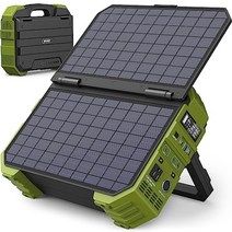 BROWEY 휴대용 태양광 충전 배터리 AC DC USB-A TYPE-C 출력, 그린