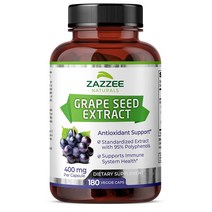 Zazzee Grape Seed Extract 재지 그레이프 시드 추출 400mg 180정, 1개, 기본