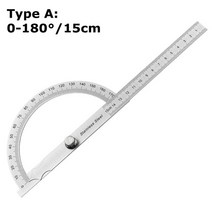 욕조 트레이 반식욕 180 학위 각도기 금속 각도 파인더 눈금자 스테인레스 스틸 목공 도구 회전 측정 100-150, 하얀