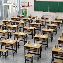 우드 간이 책상 의자 세트 긴 1인 2인 학교 학원 교실 수업 자습실 도서관, 01 60x40x80 의자 1개