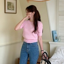 린다샵 / 아누라 꽈배기 반팔 니트