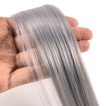 붙임 머리 스트레이트 헤어 단발 피스 셀프 포인트 부분 가발 인모 염색 긴머리 브릿지 구라 똑딱이 패치 35cm 그레이