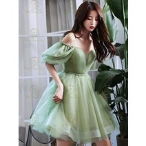 박사가운 졸업가운 박사모자 노란색 짧은 미니 졸업 드레스 2022 얇은 명주 그물 주름 연인 모자 반팔 볼