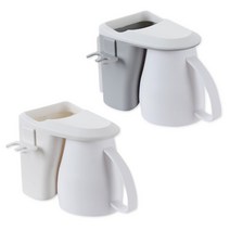 생활살림 양치컵 욕실컵 칫솔 걸이 자석거치대 홀더 세트, 1개, 화이트