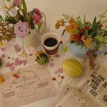 영자 신문 빈티지 페이퍼 소품( 2장세트), 걸스다이어리