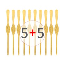 [5+5] 대게포크 (게포크 B타입 대형 -골드 5개 + 5개 묶음) 스텐 게살 랍스타 꽃게 대게 홍게 킹크랩 게 속살 호두 주방 포크