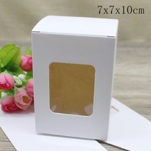 크라프트박스새로운 5Pcs 직사각형 창 상자 6X6/7x 7/8x 8/9x9x 높은 종이 패키지 화이트/크래프트 선물 사, 02 7x7x10cm white