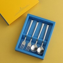 인스푼 티스푼포크 돌답례품 티스푼세트, 티티 4P (포크2+티스푼2), 인쇄 / 포장 (골드그린)