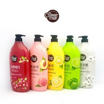 샤워메이트 1200g 바디워시 4개 대용량 바디클렌져 크랜베리 복숭아 유자 라임 클린코튼, 샤워메이트 1200g 바디워시 4개_클린코튼