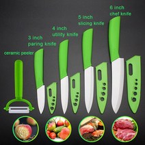 세라믹칼 정육칼 일본 독일 명품칼 중식칼 장미칼WLFOS 세라믹 나이프 주방 세트 셰프 쿡 + 필러, 02 green