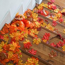 단풍 조화 잎 모형 인조 나뭇잎 낙엽 50pcs 대용량 [진짜같은 단풍나무 인테리어 장식 촬영 소품], 상세페이지 참조