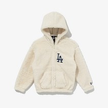 [뉴에라 키즈] 13371316 MLB 소프트 보아 LA 다저스 후드 집업 오프 화이트 아동후리스 플리스