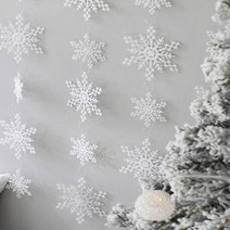 MZ리빙 눈오는 벽면 가랜드 흰눈 설정 장식줄 트리 산타 연말소품 카페