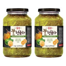 꽃샘 꿀 청귤차 1kg (2개) / 전통차 과일청 액상차 홈카페 에이드, 2개, 1개