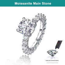 모이사나이트 반지 링 보석 결혼 약혼 프로포즈 다이아 웨딩밴드 노브 스핀 3ct d color moissanite ring 925 은색 도금 18k 화이트 골드 웨딩 밴드 파인