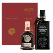 비엔트레이드 [바르베라] 로렌조 올리브오일 500ml+두에비토리에 아르젠토 발사믹식초 15년산 250ml 세트, 로렌조NO.3올리브오일+아르젠토발사믹식초15년산