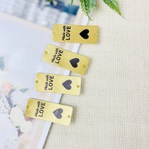 NEW) made with love 인조가죽라벨 (7개), 골드