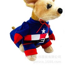 디즈니 강아지 옷 애견 슈퍼 히어로 치와와 복장 애완동물, XS-back length 20cm, Captain America