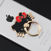 핸드폰그립톡Hello Kitty Mobile Phone Bracket Ring Buckle Metal Cartoon KT Cat Men Women Universal De, 01 one size, 01 Black
