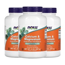 나우푸드 칼슘과 마그네슘 8온스 (227g), 3팩, 227g