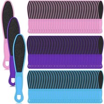 Norme 150피스 발 파일 플라스틱 손잡이 굳은살 리무버 발용 양면 스크러버 죽은 피부 풋 페디큐어 힐 래스프 전문 샌더 면도기 도구 3가지 색상 USA 미국, 150개