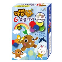 대한산업 바핑 클레이 10g 6색 세트 점토 공예 플라스틱 용기