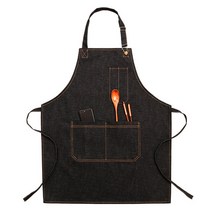 데님 앞치마 카페 바리스타 미용 사 실 애견 보육 교사 제과제빵 영업용 특이한 작업 카우보이 솔리드 데님, 09 2WQ-46477-001