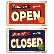긱베어 OPEN CLOSED 디자인 표시판 가게 영업중 안내판 오픈 클로즈 팻말, 10.스탬프