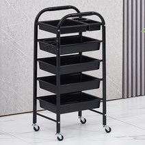 5단 미용실 츄레이 미용 트레이 가위 정리대 기자재 카트 웨건, N