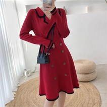 빨강몽키 간절기 20대원피스 긴팔 봄 가을 여성 니트원피스