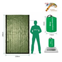 야외 생존 안전 장비 비상 침낭 Bivvy 자루 캠핑 하이킹 방수 휴대용 마일 라, [06] Green and gift