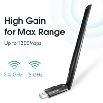 EDUP Wifi 어댑터 USB 3.0 AC 1300Mbps 듀얼 밴드 2.4G/5.8G 무선 네트워크 카드 802.11AC Wi-Fi 동글 노, 01 1300M WIfi