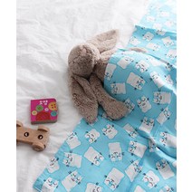 풍기인견 어린이집 유치원 낮잠이불 고양이 블루 -젊은인견-