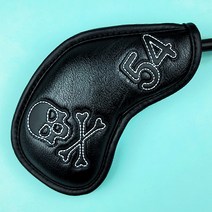 아이언커버 웨지커버 골프 클럽 골프채커버 3 4 5 6 7 8 9 P A S G W 48 50 52 54 56 58 60도 낱개 단품 1P 가죽 스컬 스티치 세트 구성, 오리지널블랙