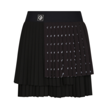 팬텀 블랙 여성 삼중 플리츠 큐롯 스커트 / 221B1PC266_BK