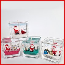 (사각용기 2개만들기) 산타-크리스마스 양초 젤캔들 키트 만들기(100ml/4), 유칼립투스, 옐로우, 4개