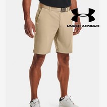 언더아머 UA 남성골프웨어 깔끔한 벨트 반바지, 38, 카키