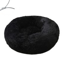 옥장판 옥매트 돌침대 라운드 개 침대 쿠션 부드러운 플러시 고양이 겨울 따뜻한 수면 애완 동물 개집 이동, 04 Black_01 40CM