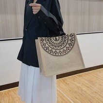 굵은 마 빈티지 토트백 빈티지 린넨 소재감 1*1 에스닉 쇼퍼백